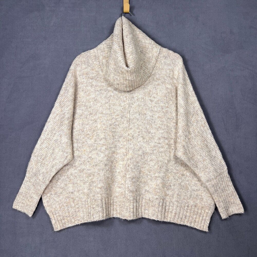 Kaisley Sweater Women's Size S Small Cowl Neck Oversized Cozy Knit Oatmeal